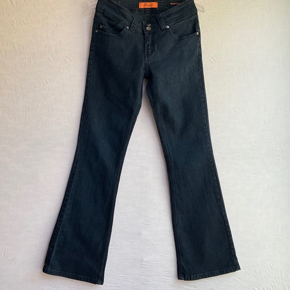 Shimmy Skinny Flare Low Rise Stretch Denim Jeans Black-Washed Sz EU 38 … - Picture 2 of 13